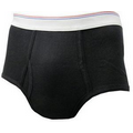 Men's Black Mid-Rise Briefs- Medium